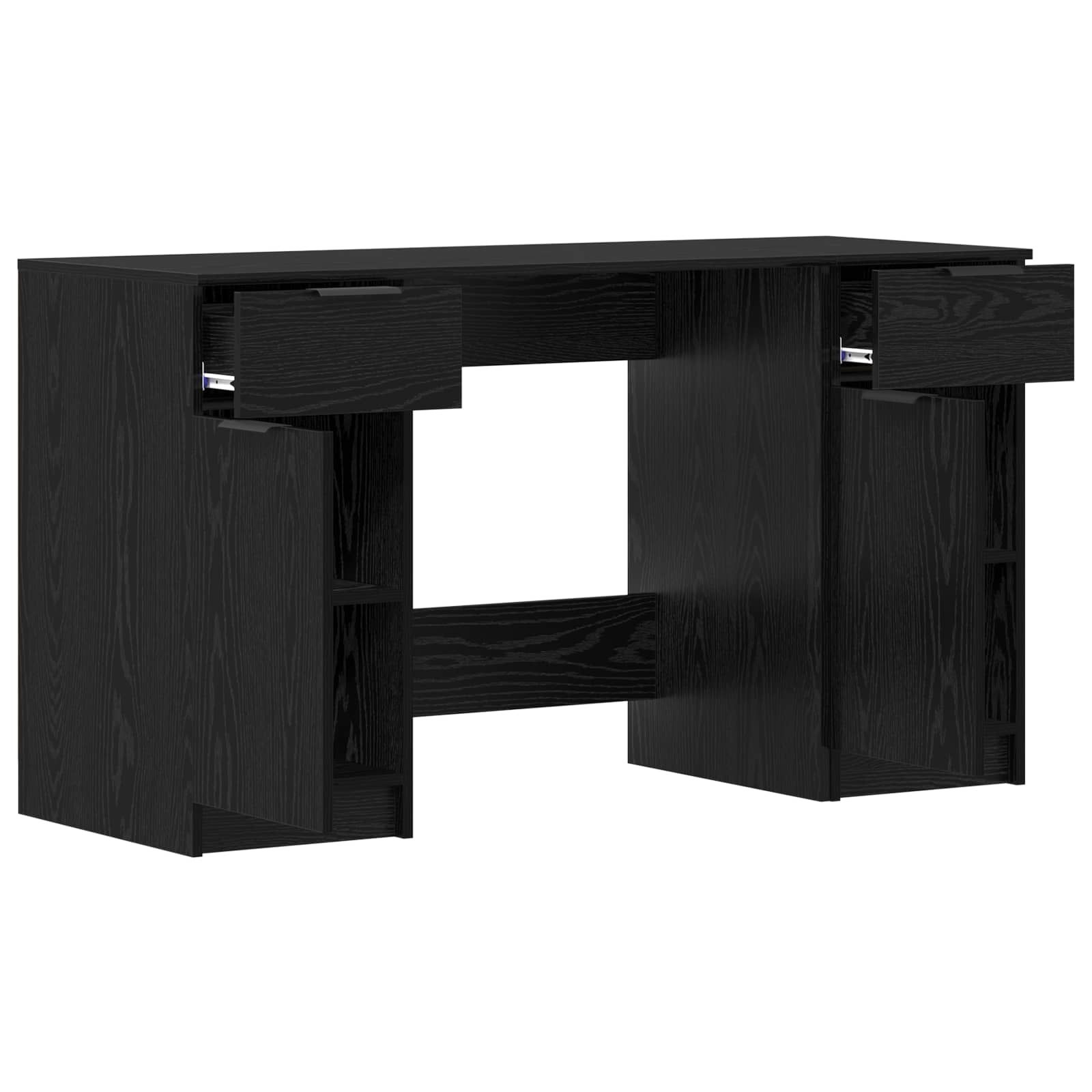 Schreibtisch mit Beistellschrank Weiß Holzwerkstoff