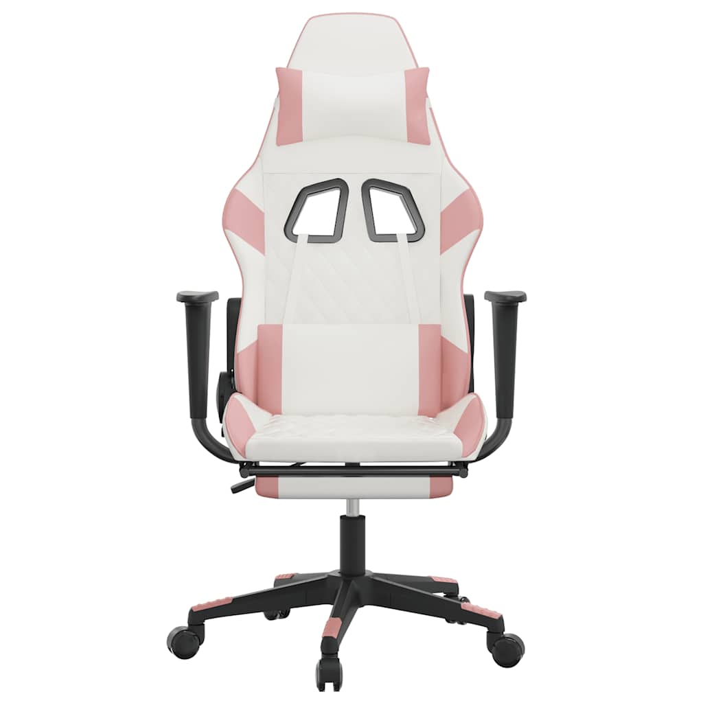 Gaming-Stuhl mit Massagefunktion Schwarz und Blau Kunstleder