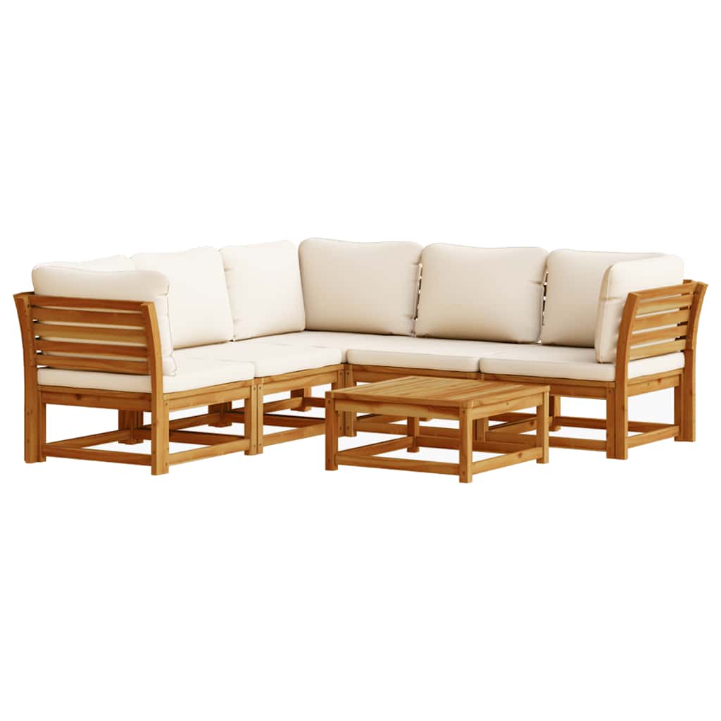 4-tlg. Garten-Lounge-Set mit Kissen Massivholz Akazie