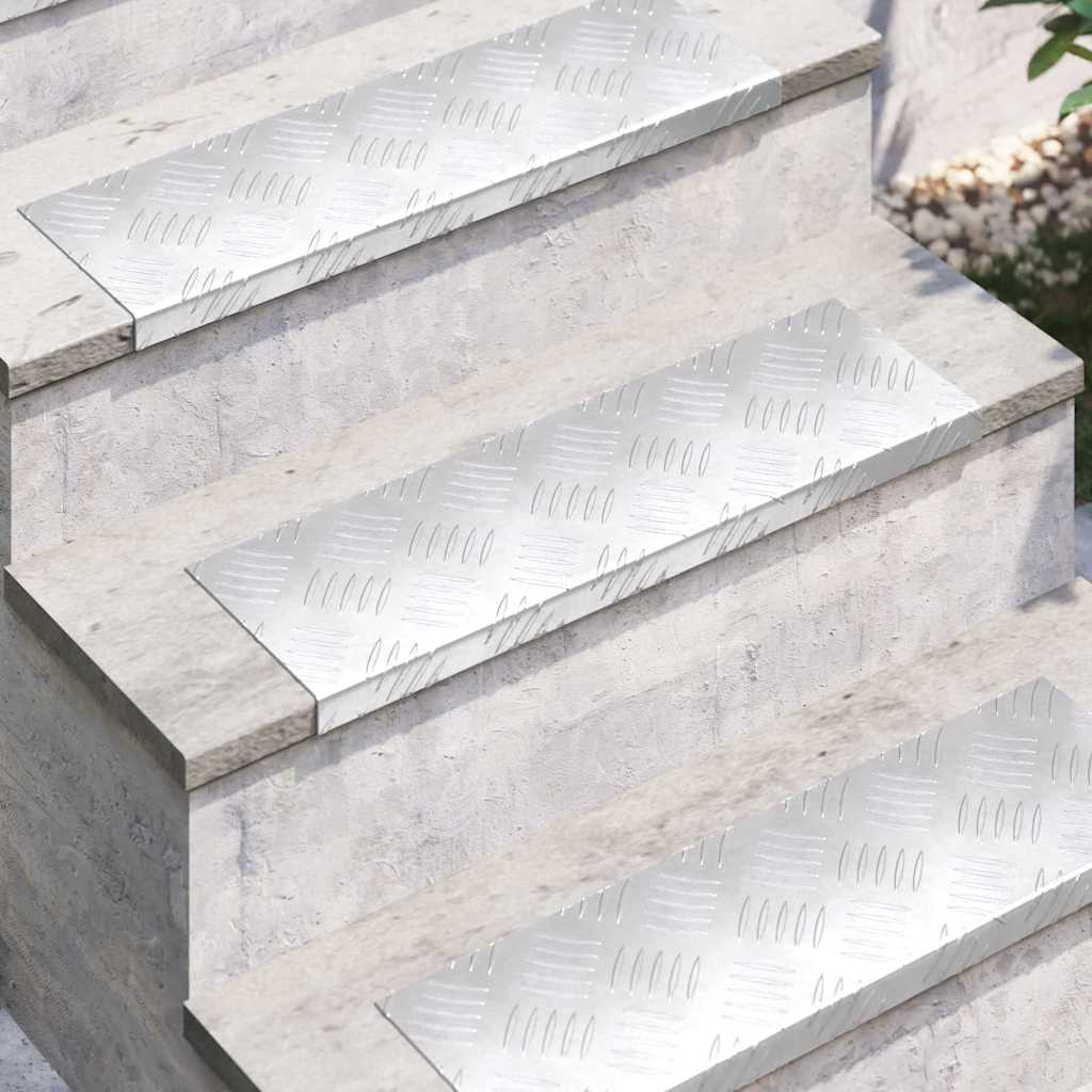 Treppe Tritt Halbmond 5 pcs Silber 60 x 18 x 2,5 cm Aluminium