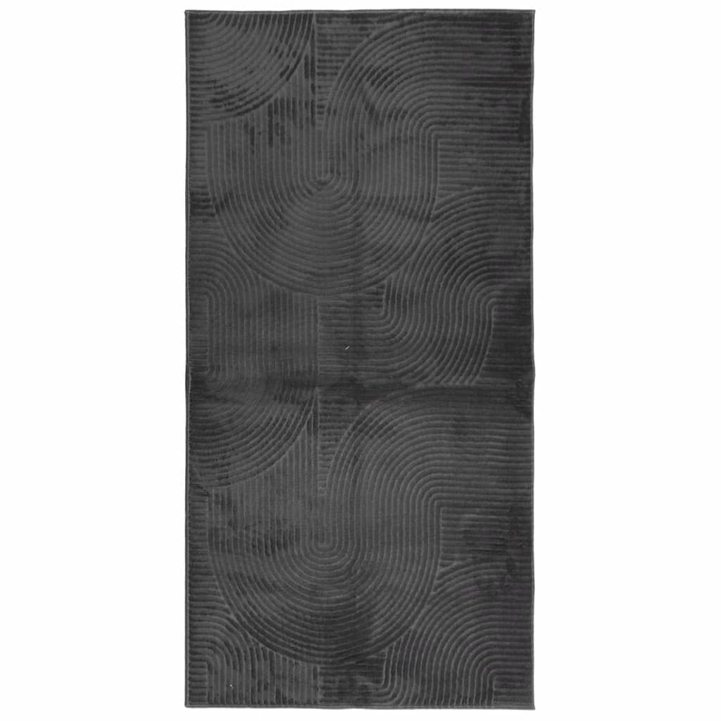 Teppich IZA Kurzflor Skandi-Stil Anthrazit 80x150 cm