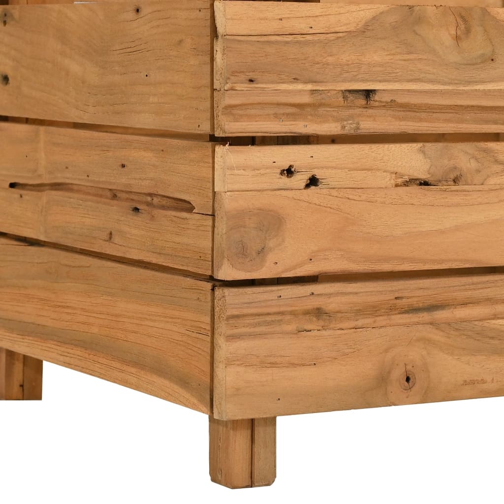 Hochbeet 100x40x72 cm Teak Altholz und Stahl