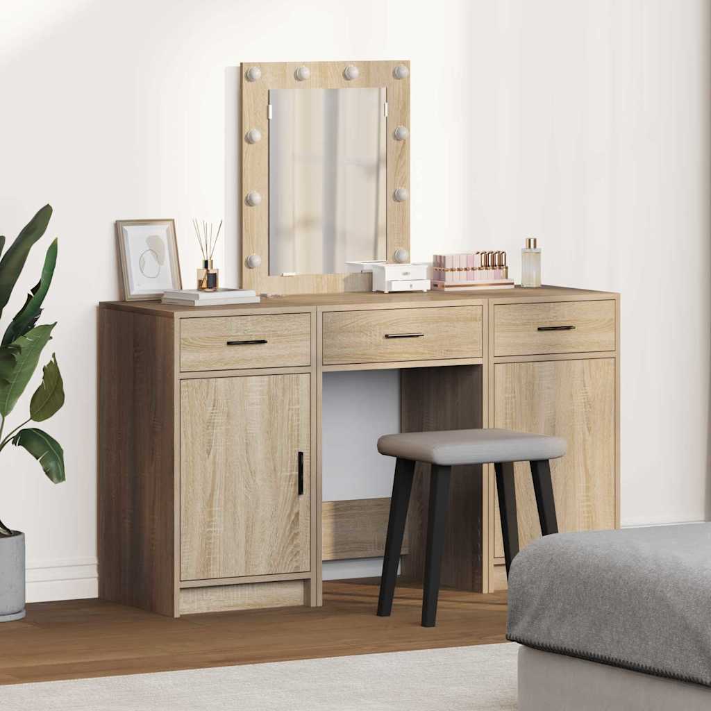 Schminktisch mit Schubladen Weiß 50 x 41 x 135 cm Holzwerkstoff