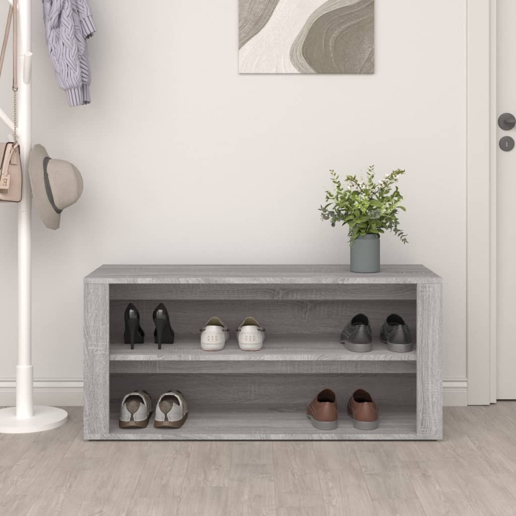 Schuhregal Weiß 100x35x45 cm Holzwerkstoff