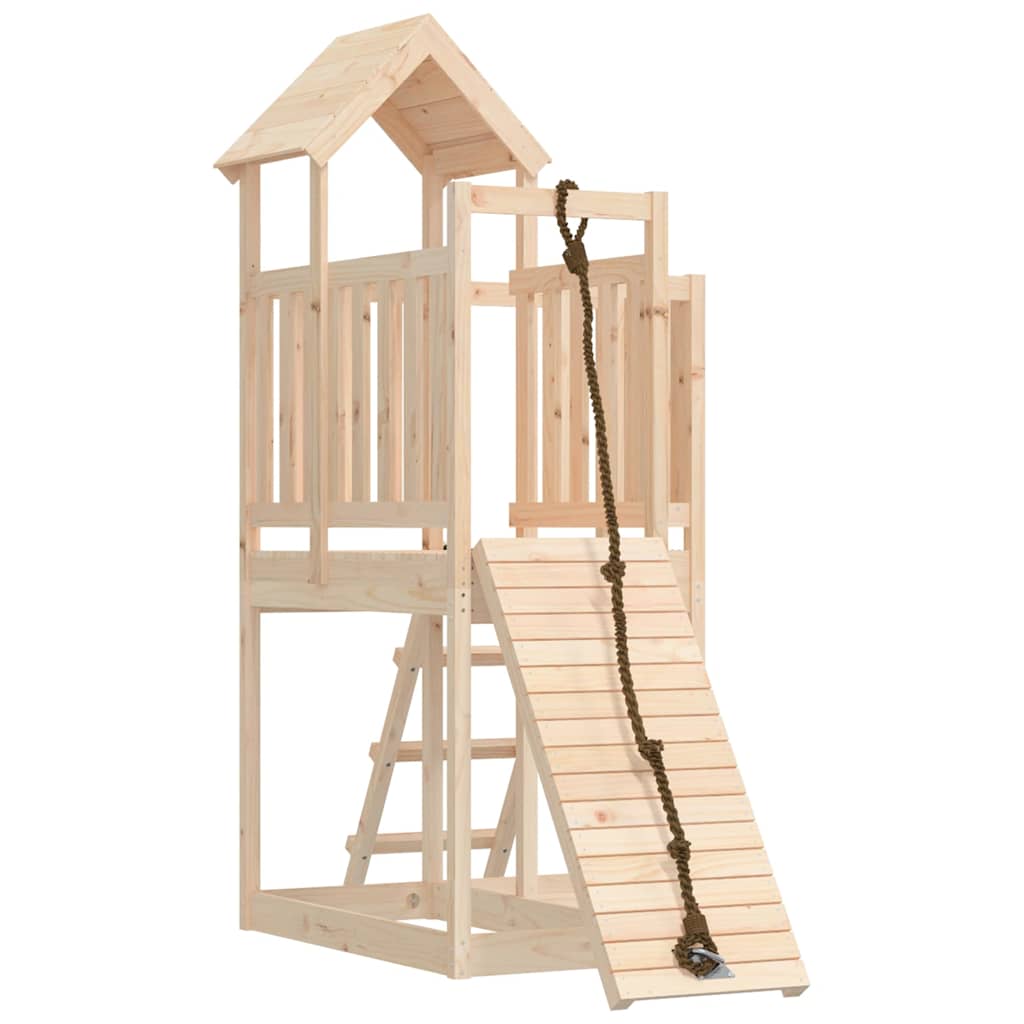 Spielturm mit Kletterwand Imprägniertes Kiefernholz