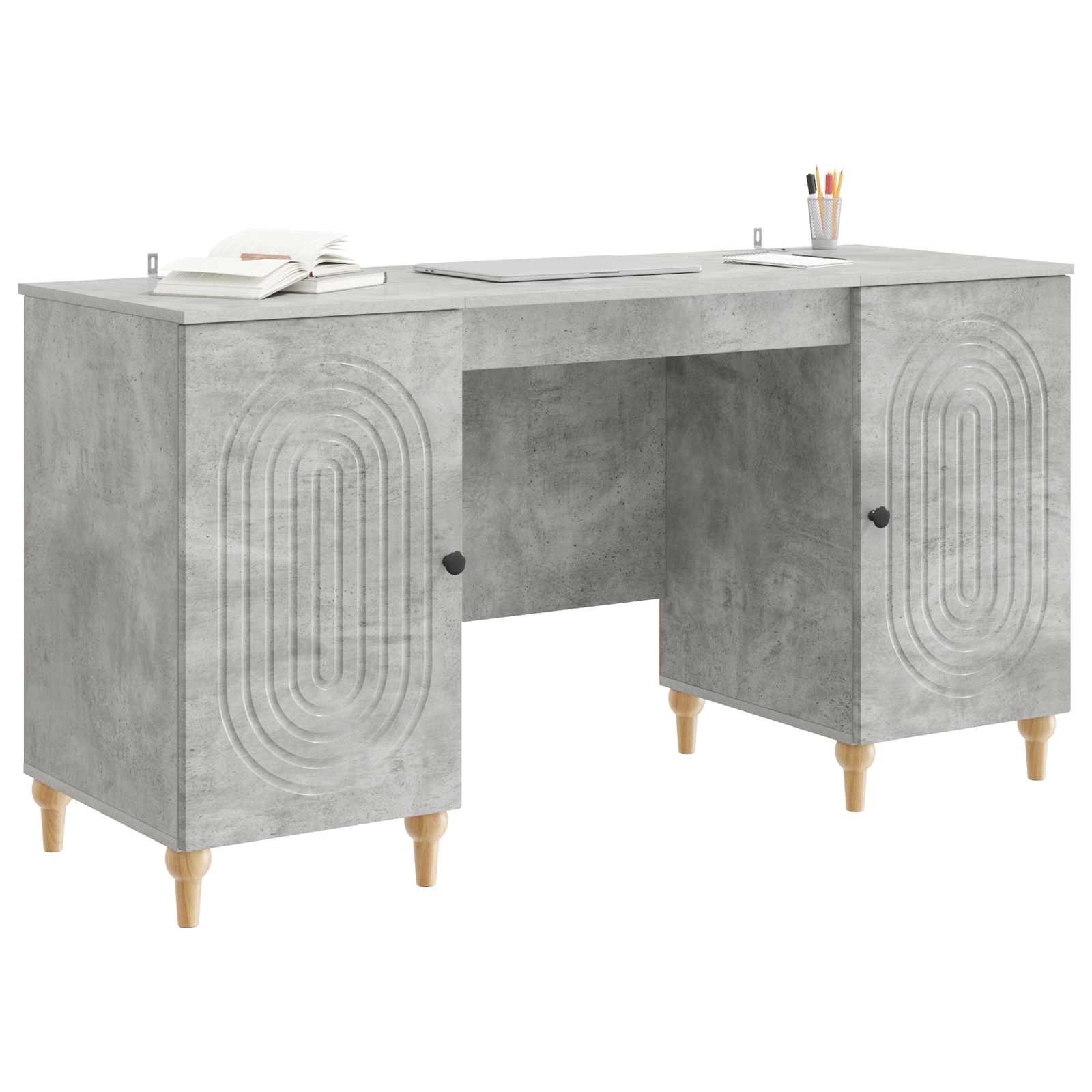 Schreibtisch mit Regal Schwarz 142,5 x 50 x 75 cm Holzwerkstoff