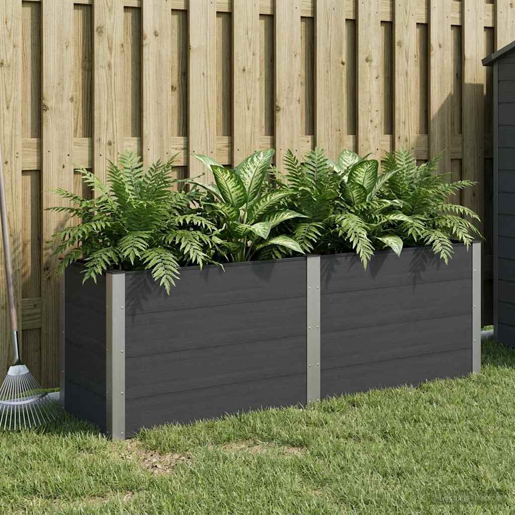 Garten-Hochbeet 200x50x54 cm WPC Grau