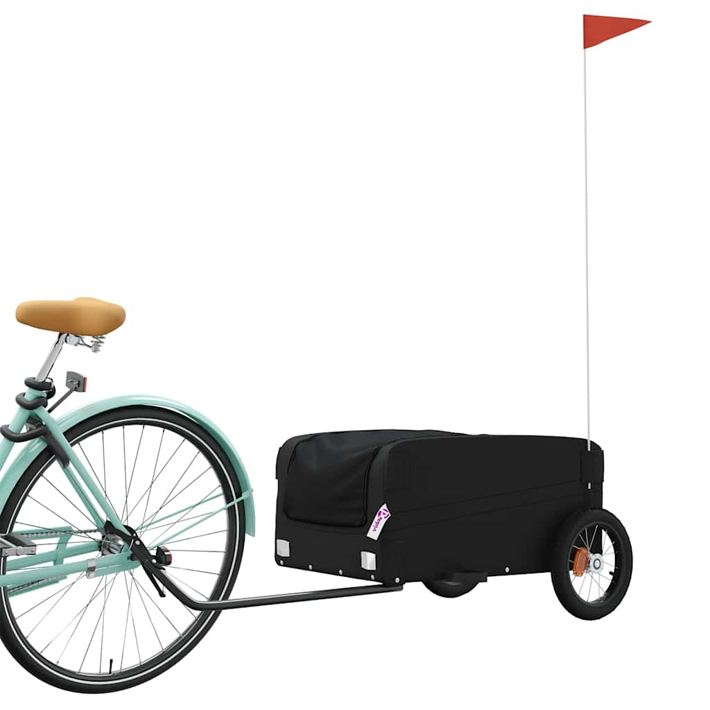 Fahrradanhänger Schwarz und Rot 30 kg Eisen