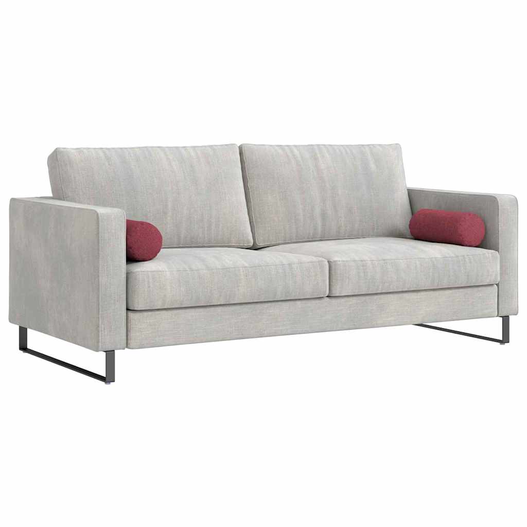 Bolsterkissen 2 Stück Hellgrau Ø 15 x 40 cm Stoff