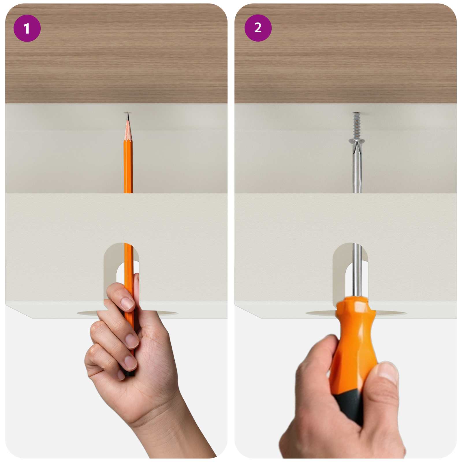 Unter dem Schreibtisch Kabelmanagement Tray 2 Stk. Anthrazit