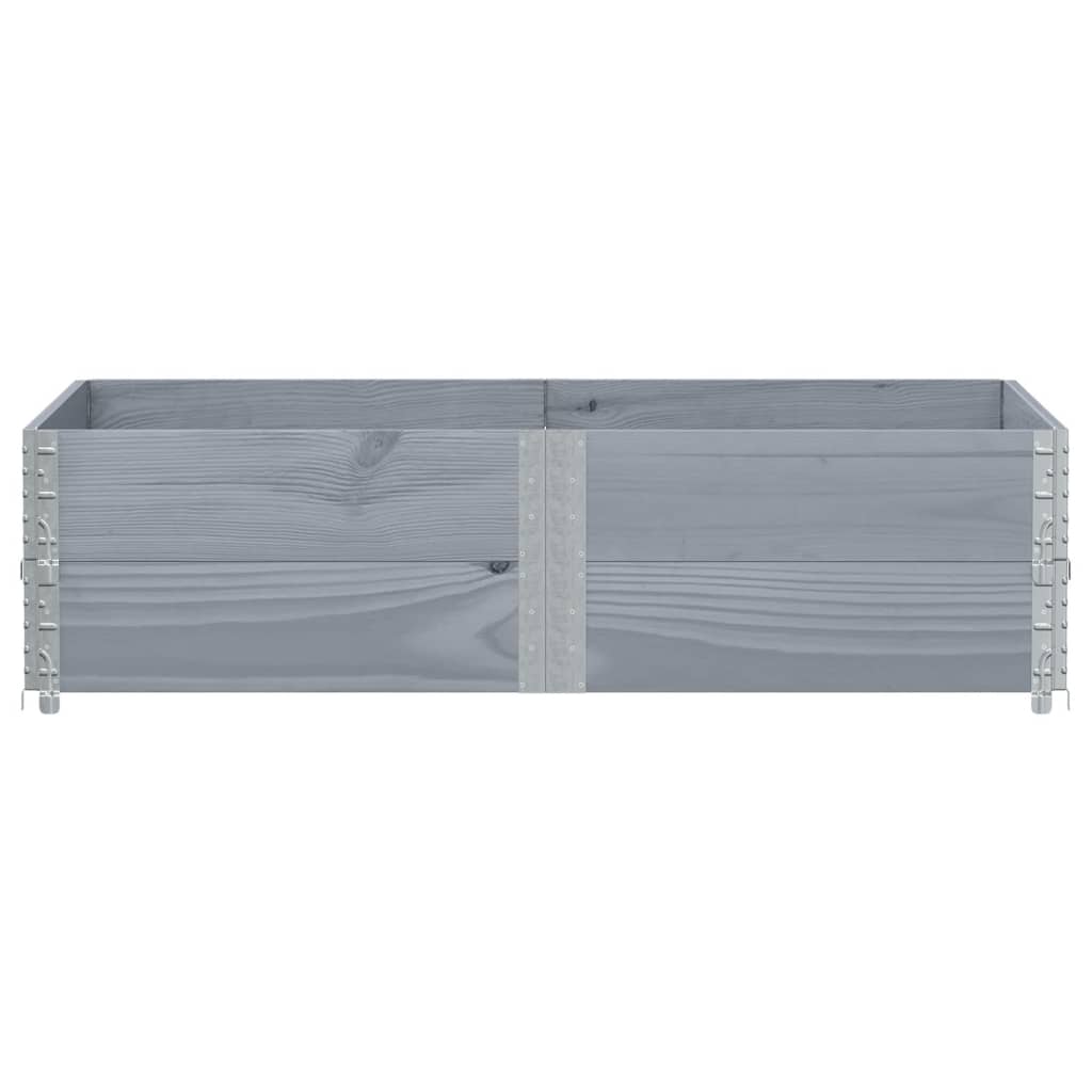 Paletten-Aufsatzrahmen Schwarz 80x60 cm Massivholz Kiefer