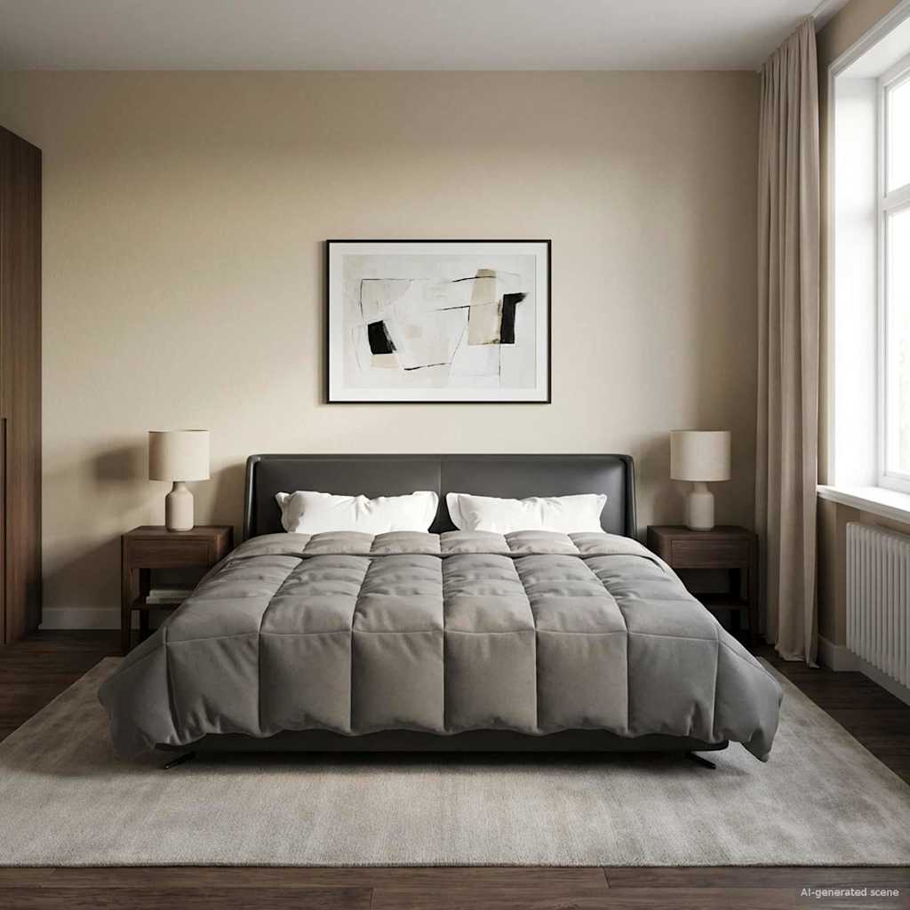 Ganzjahresbettdecke Anthrazit 135 x 200 cm Mikrofaser