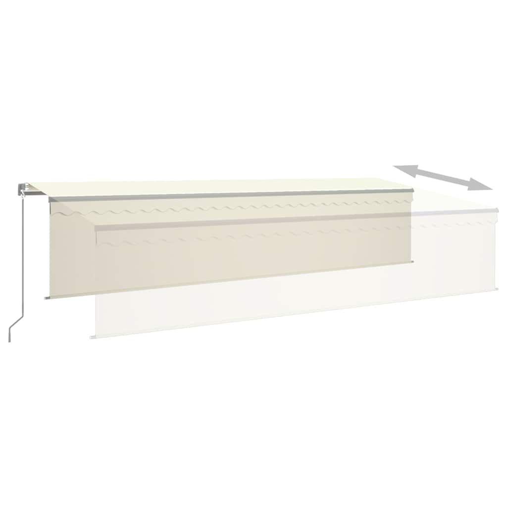 Markise Manuell Einziehbar mit Rollo 3x2,5 m Creme