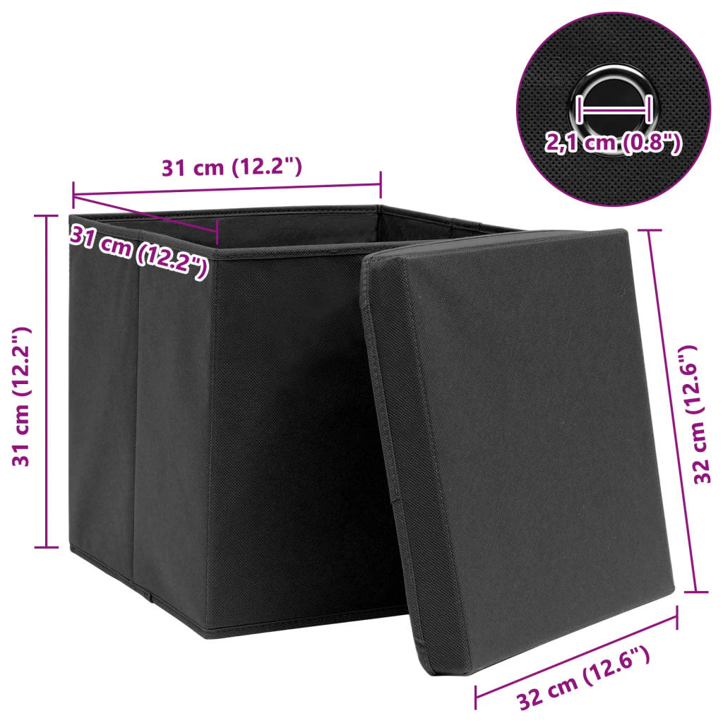 Aufbewahrungsboxen 4 Stk. Blau 32x32x32 cm Stoff