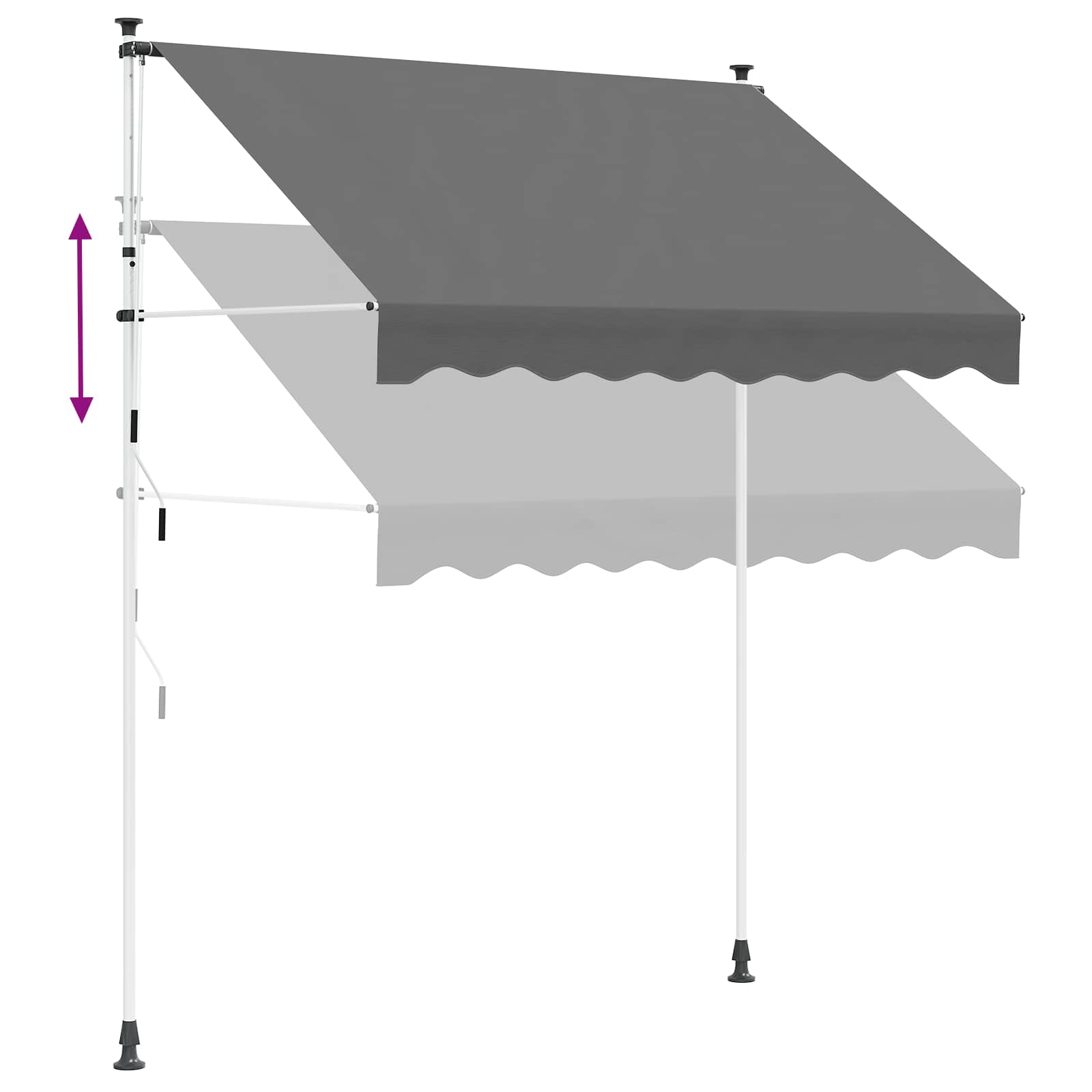 Einziehbare Markise Handbetrieben 150 cm Anthrazit