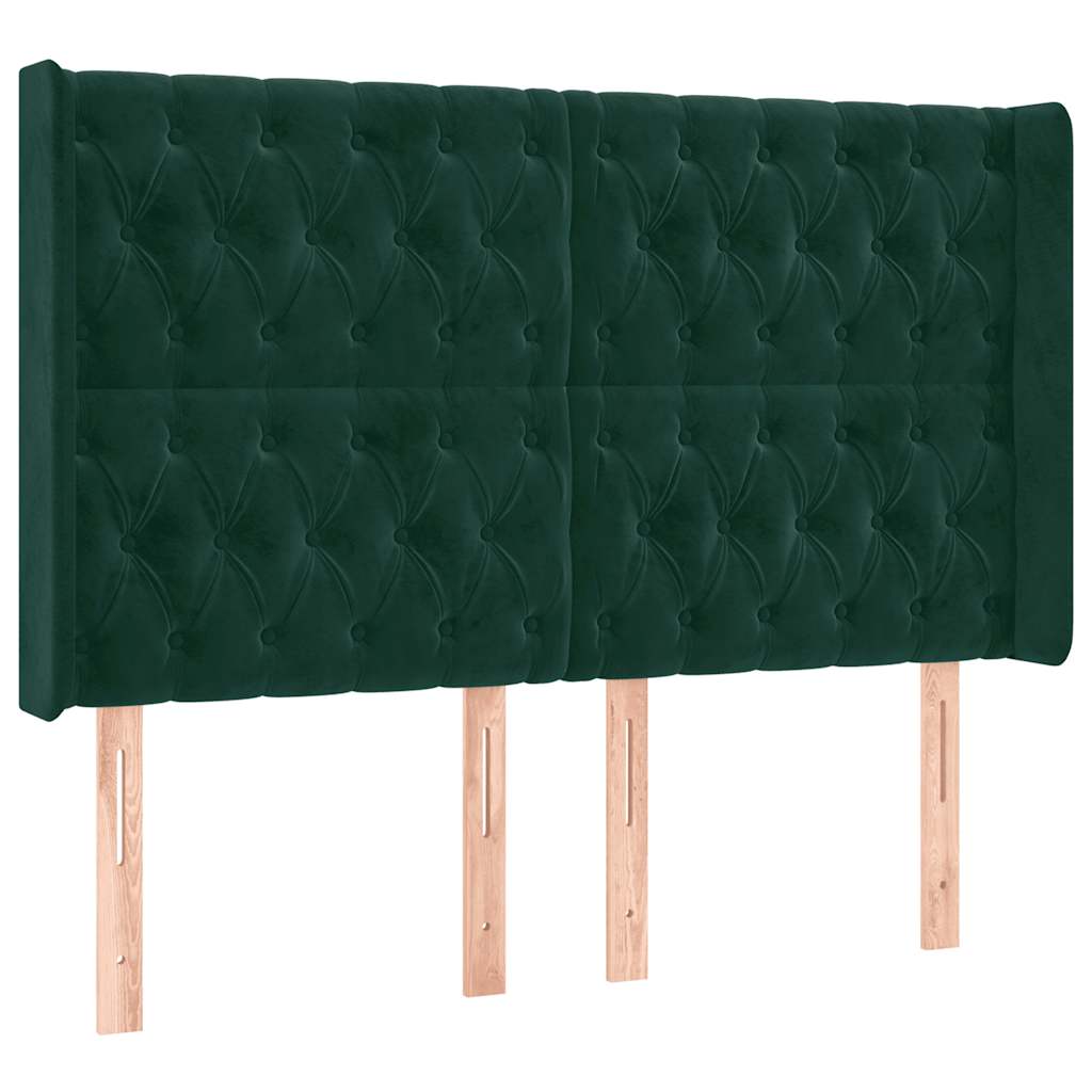 Kopfteil mit Ohren Dunkelblau 93x16x78/88 cm Samt