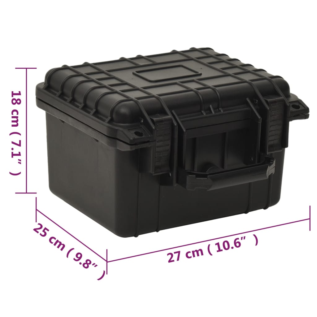 Koffer für Flugreise Tragbar Schwarz 46,5x21,5x17,5 cm PP