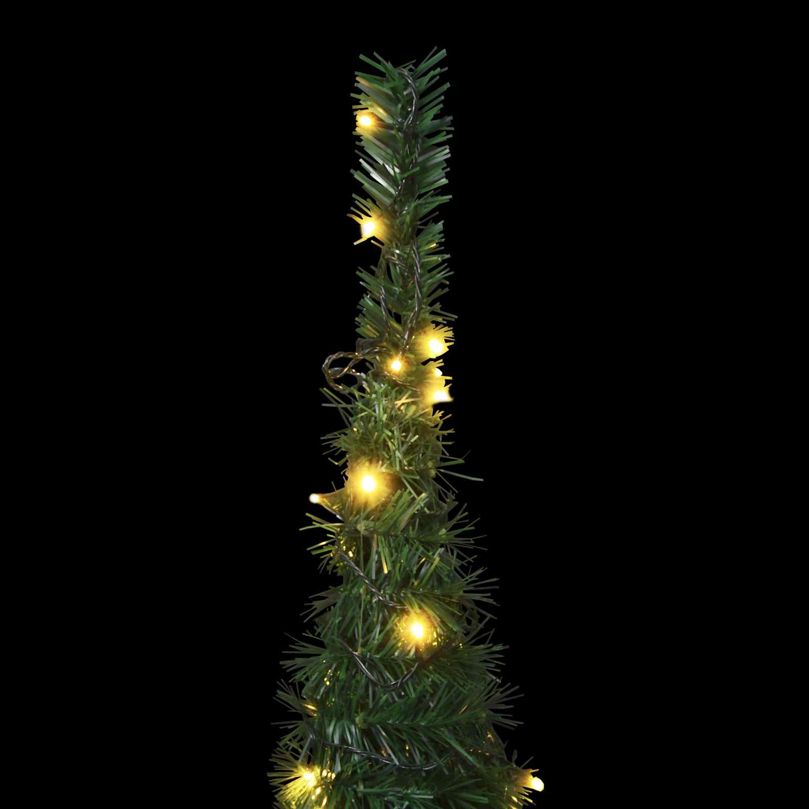 Weihnachtsbaum with LED String Lights Grün 150 x 150 cm PVC