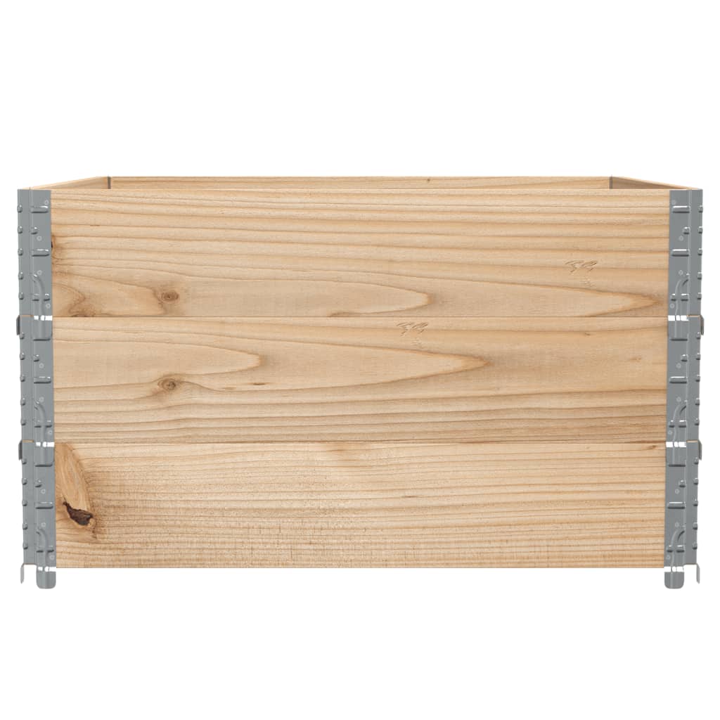 Paletten-Aufsatzrahmen Schwarz 80x60 cm Massivholz Kiefer