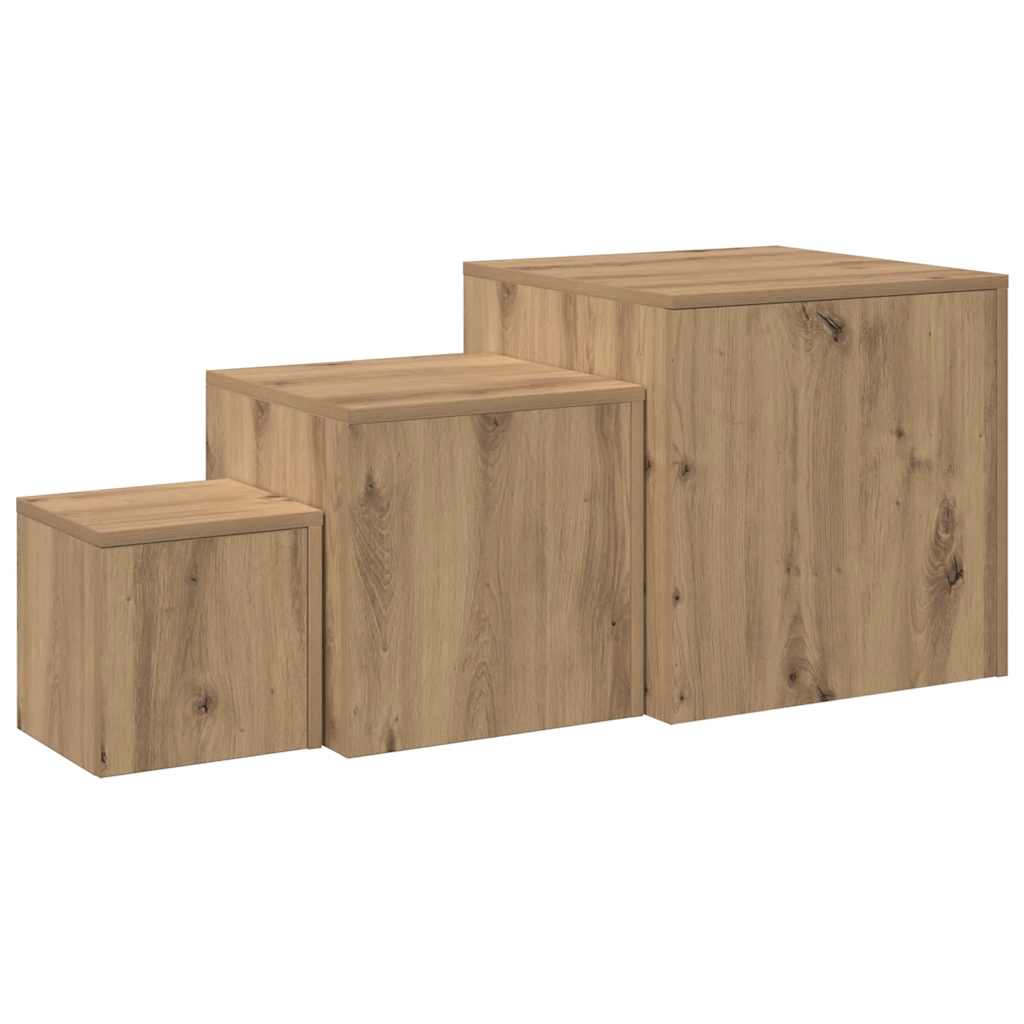 Beistelltische 3 Stk. Weiß Holzwerkstoff