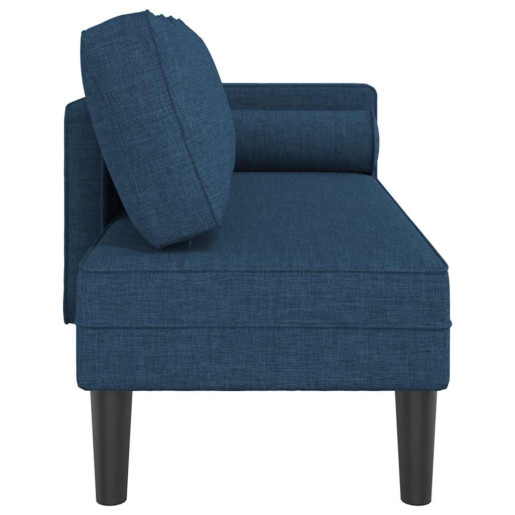 Chaiselongue mit Kissen Hellgrau Stoff