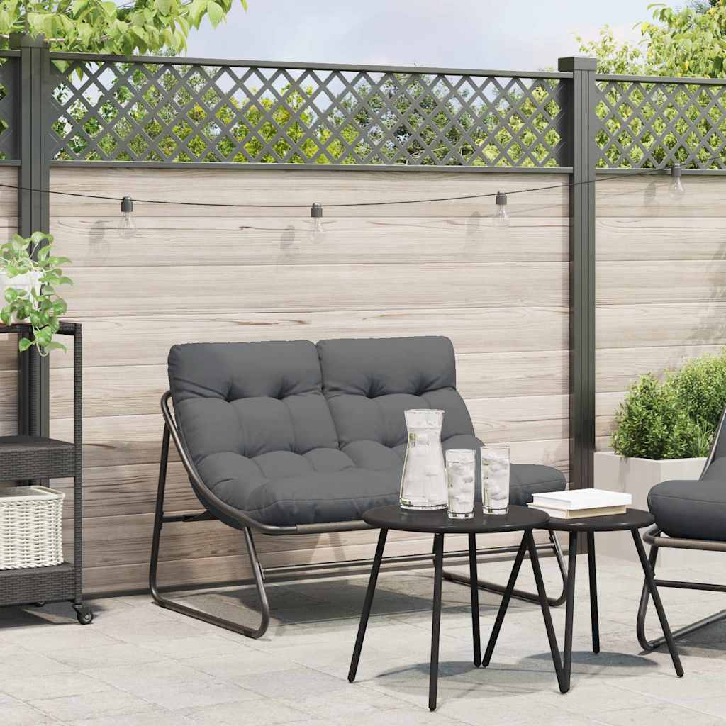gartenmöbel mit Kissen 2 pcs Schwarz 60,5 x 81 x 71 cm