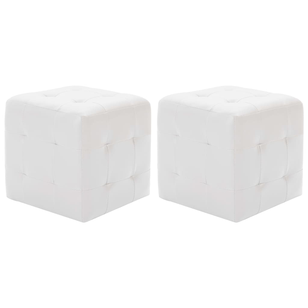 Pouf 2 Stk. Grau 30x30x30 cm Kunstleder