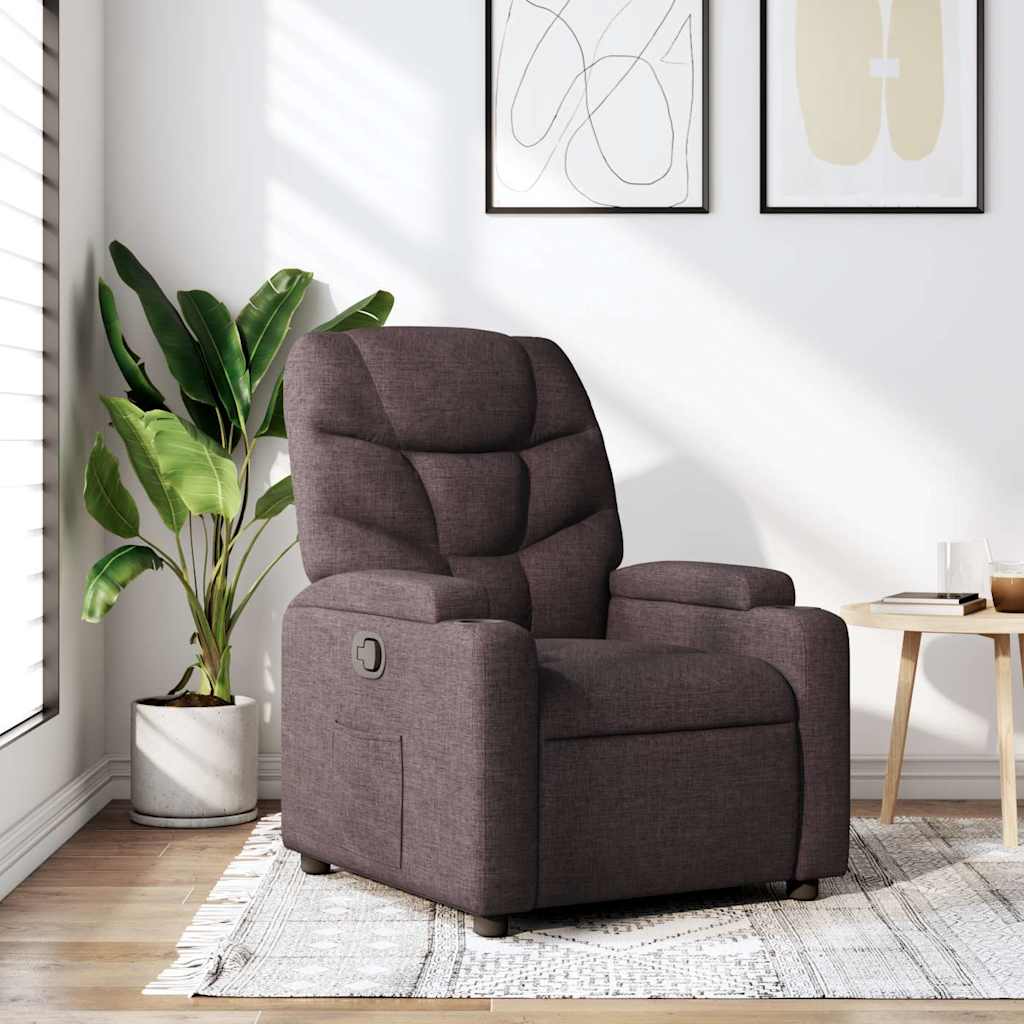 Relaxsessel Elektrisch Dunkelgrau Stoff