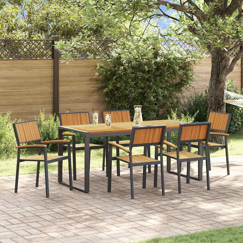 Garten Essgruppe 5 pcs Grau Massivholz Akazie