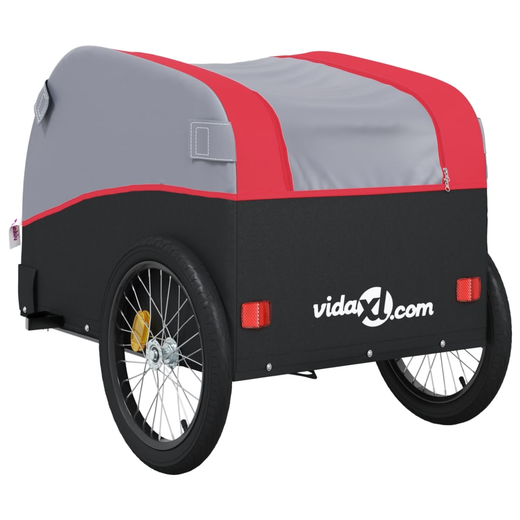 Fahrradanhänger Schwarz und Orange 30 kg Eisen