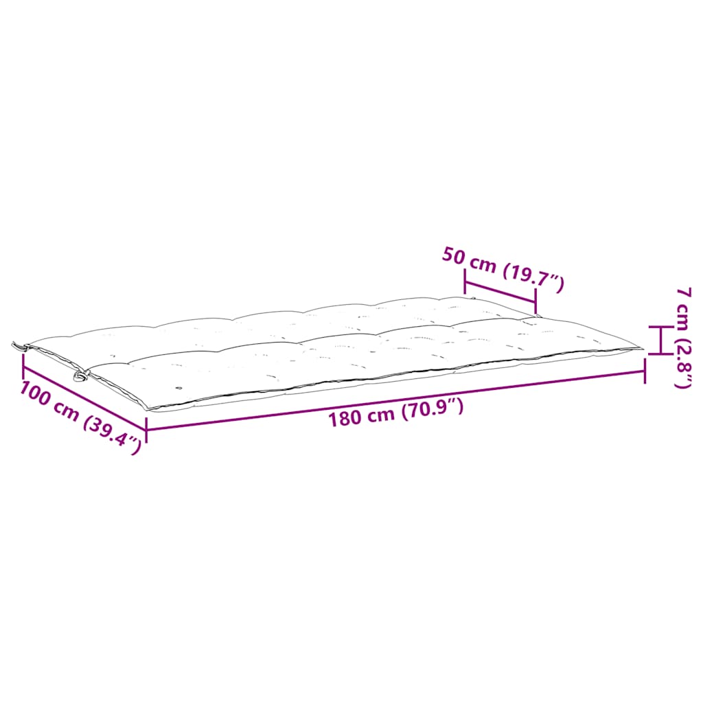 Gartenbank-Auflage Anthrazit 100x(50+50)x7 cm Oxford-Gewebe