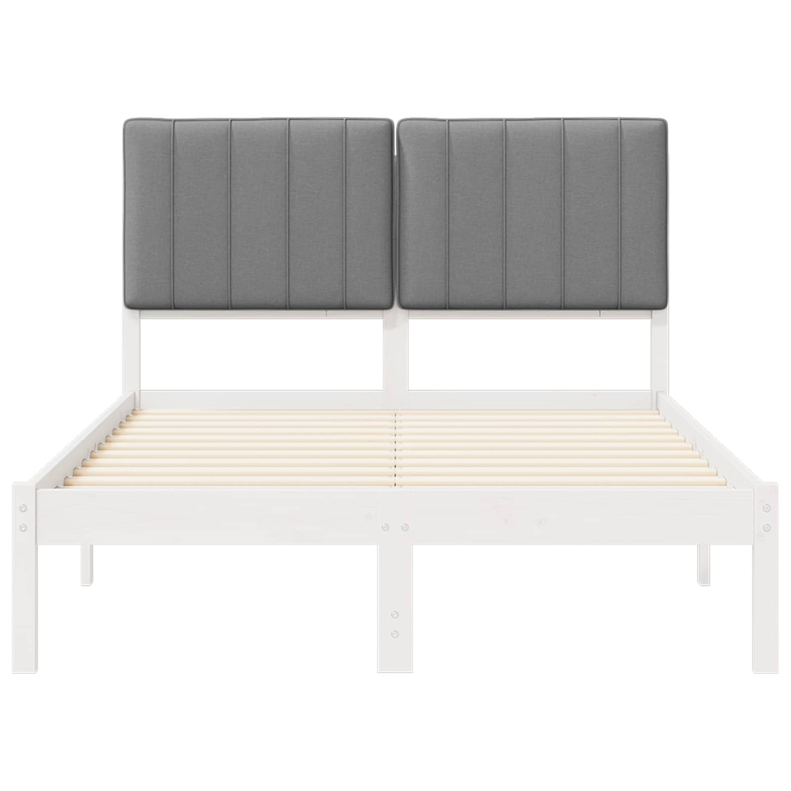 Bettgestell mit gepolstertem Kopfteil Hellgrau 200 x 200 cm