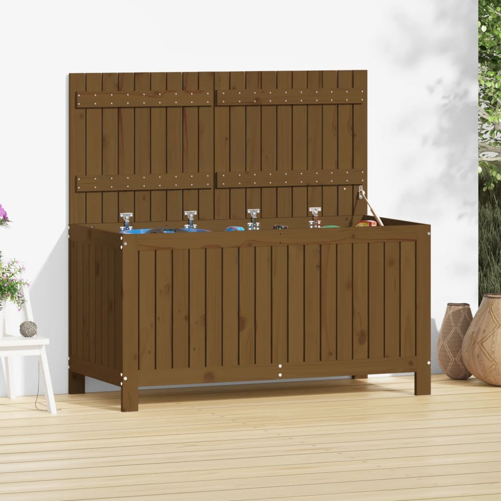 Gartentruhe Grau 76x42,5x54 cm Massivholz Kiefer