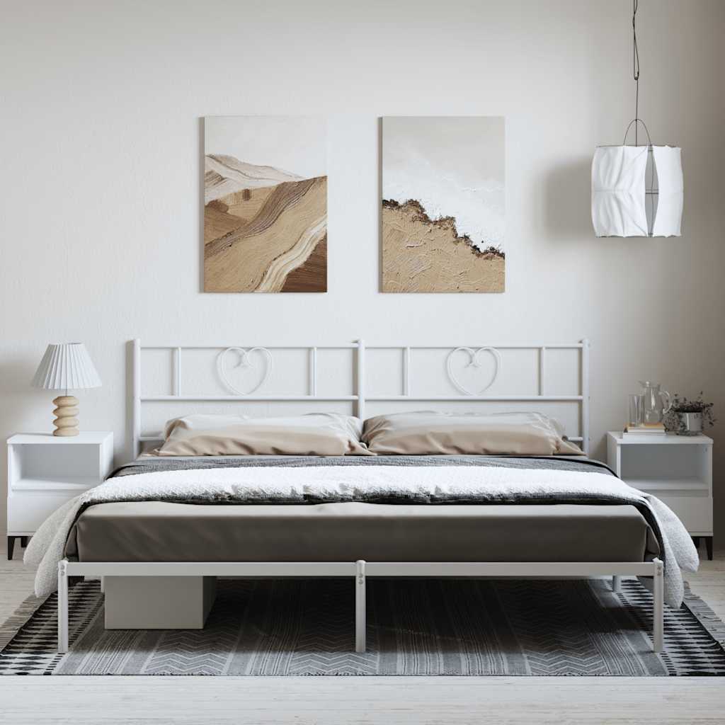 Bettgestell mit Kopfteil Metall Schwarz 100x190 cm