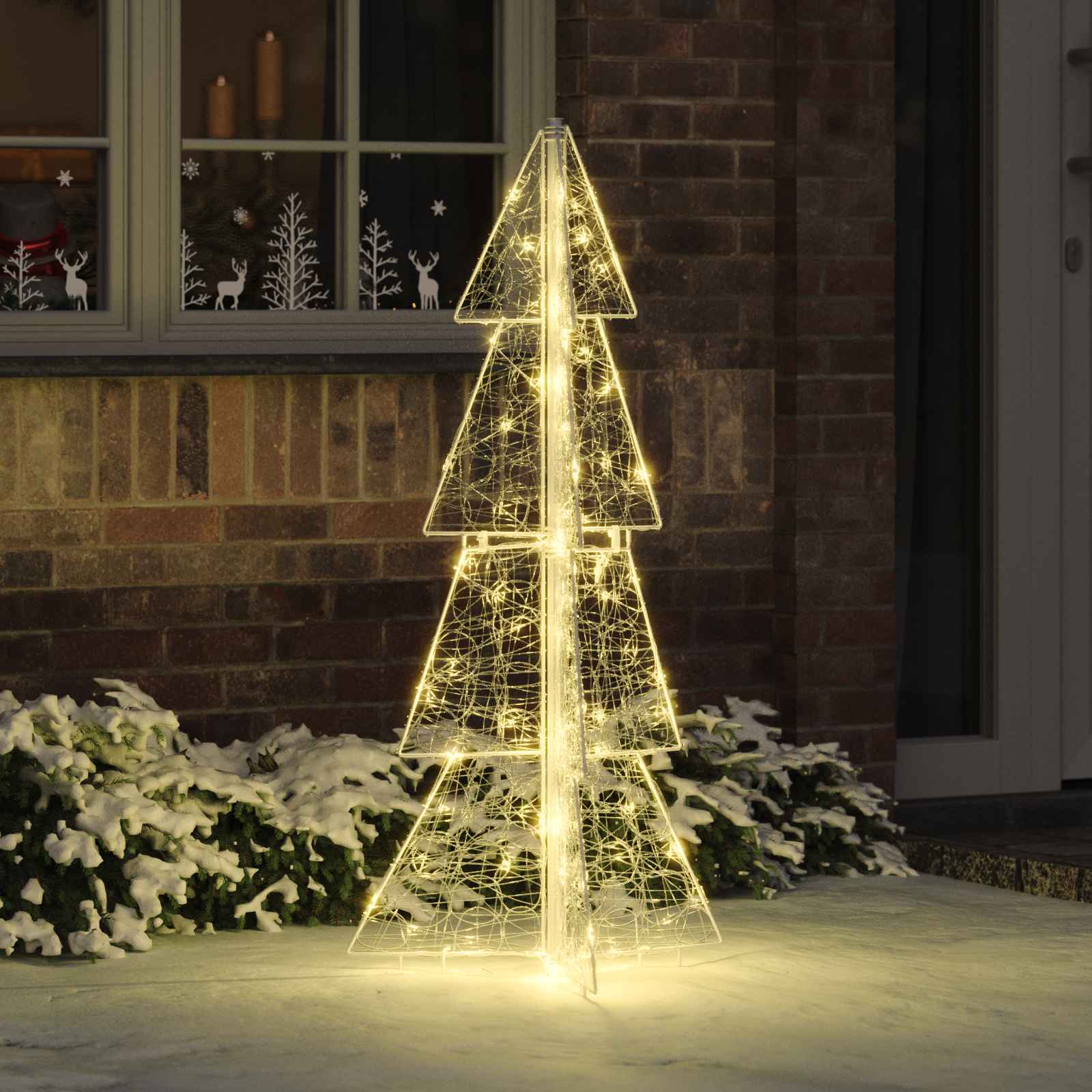 Weihnachtsbaum mit 100 LEDs Warmes Weiß 120 cm Acryl