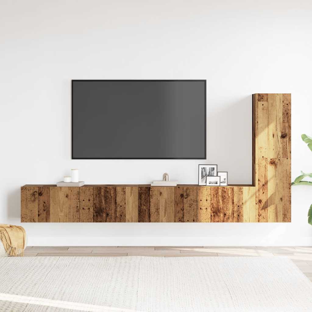 4-tlg. TV-Schrank-Set Weiß Holzwerkstoff