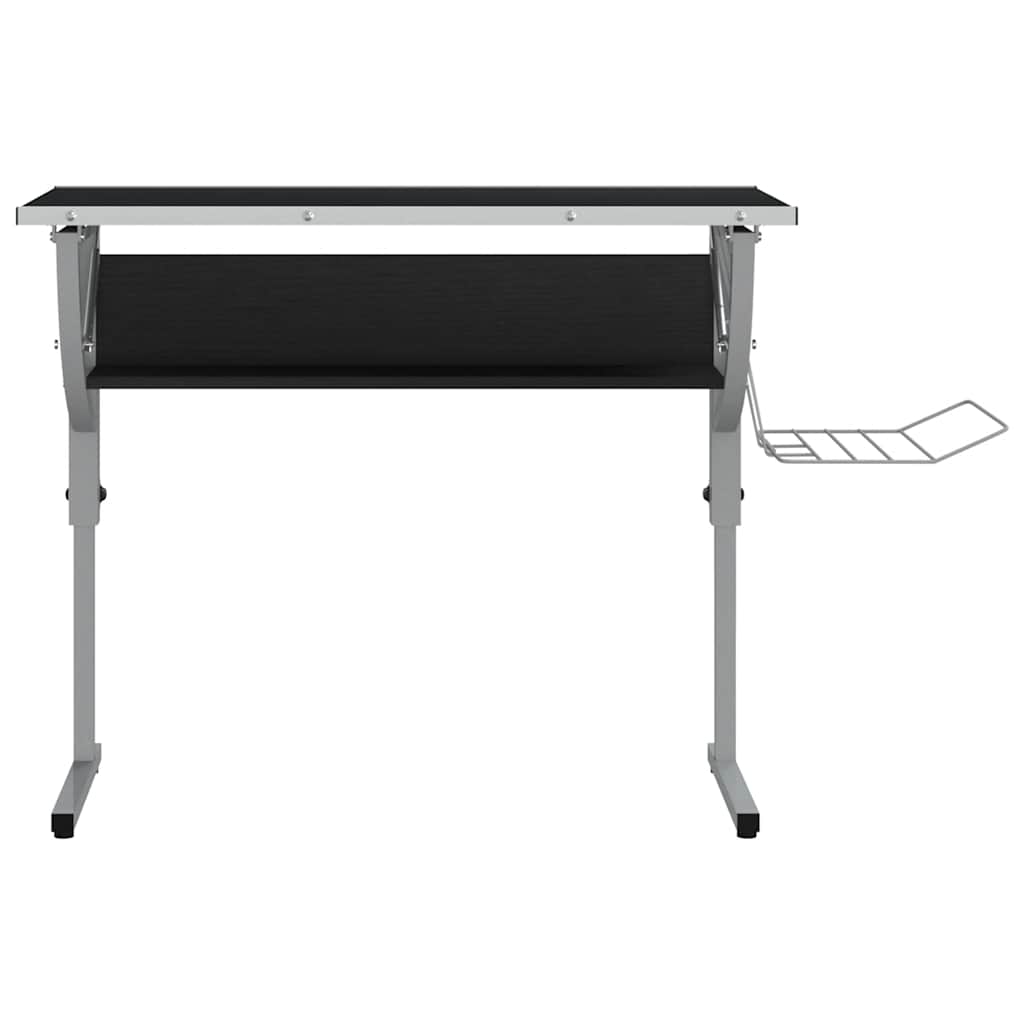 Basteltisch Weiß & Grau 110x53x(58-87) cm Holzwerkstoff & Stahl