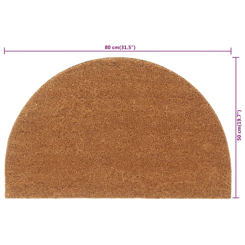 Fußmatte Schwarz Halbrund 60x90 cm Kokosfaser Getuftet