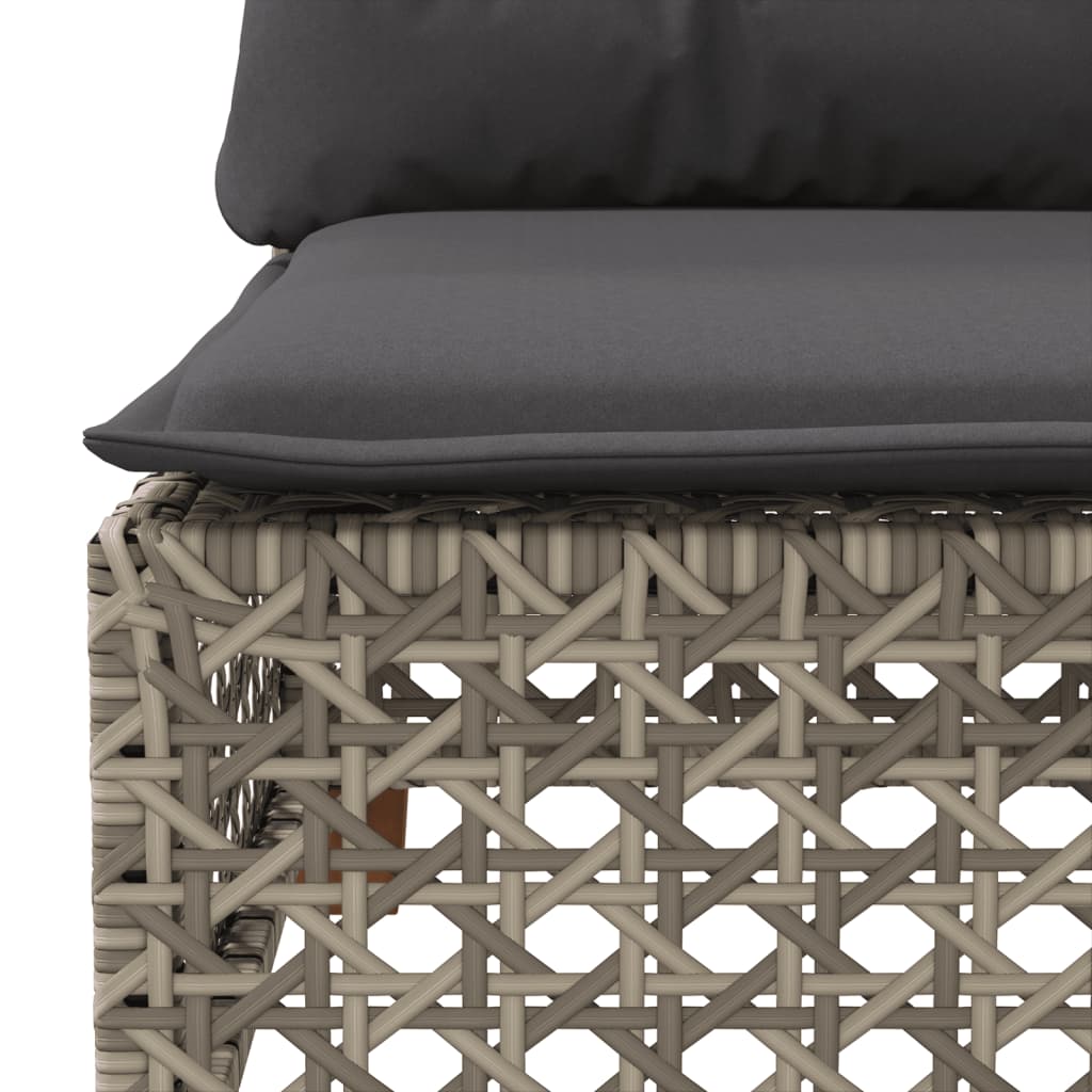 10-tlg. Garten-Sofagarnitur mit Kissen Beige Poly Rattan