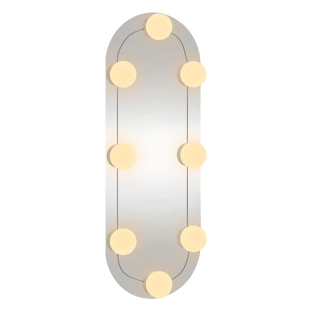 Spiegel mit LED-Leuchten 60x30 cm Glas Oval