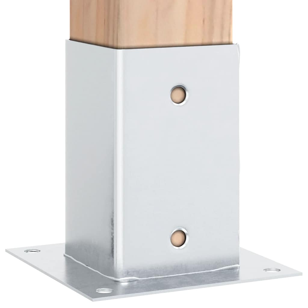 Pfostenträger Quadratisch 4Stk. Silber 46x46mm Verzinkter Stahl