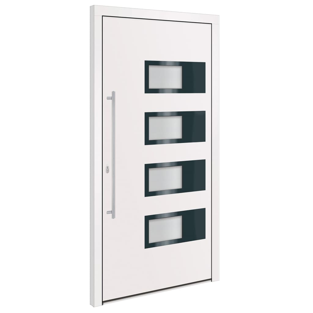 Haustür Anthrazit 100x210 cm Aluminium und PVC