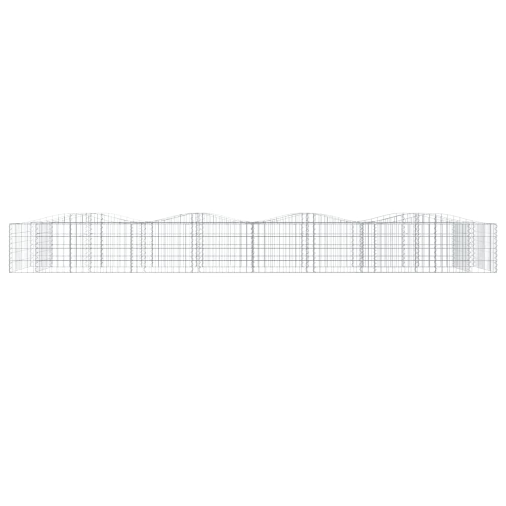 Gabionen-Hochbeet mit Hochbogen 200x50x50 cm Verzinktes Eisen