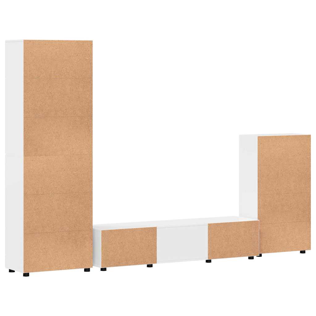 Highboard mit Regal FLORIN Weiß 60 x 35 x 182 cm Holzwerkstoff