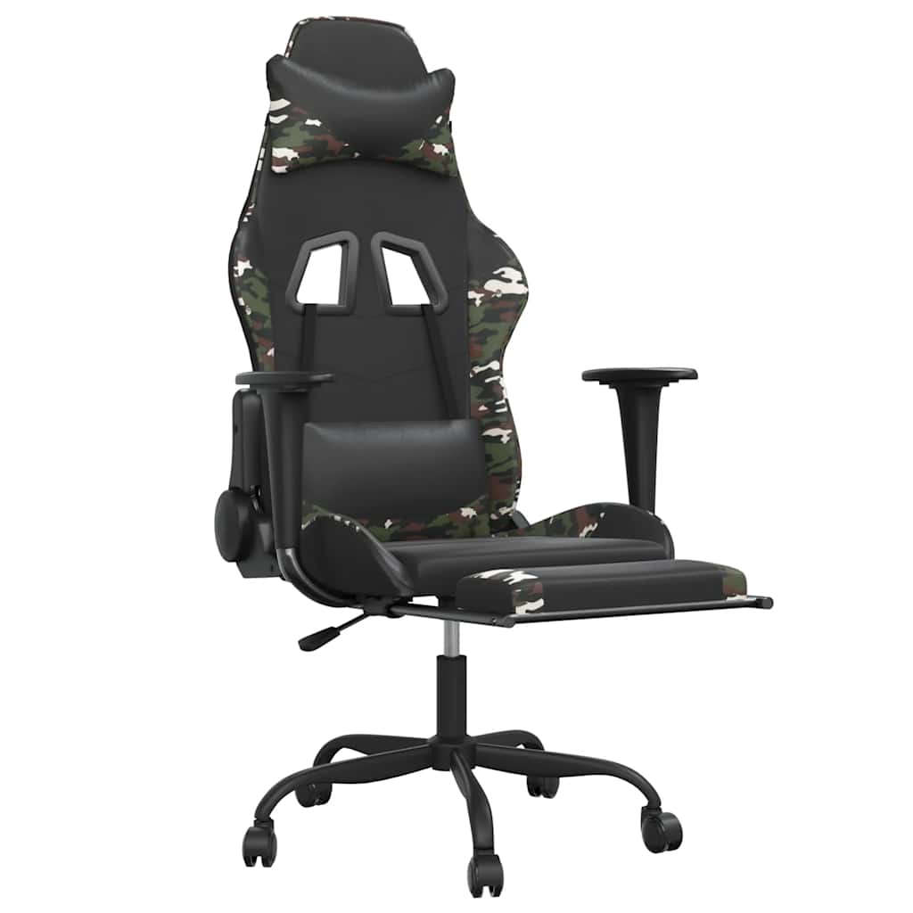 Gaming-Stuhl mit Massagefunktion Schwarz und Rot Kunstleder