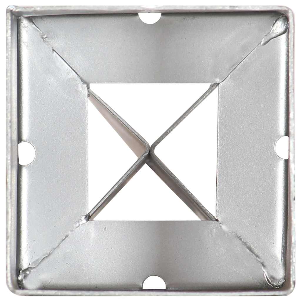 Erdspieße 2 Stk. Silbern 7×7×75 cm Verzinkter Stahl