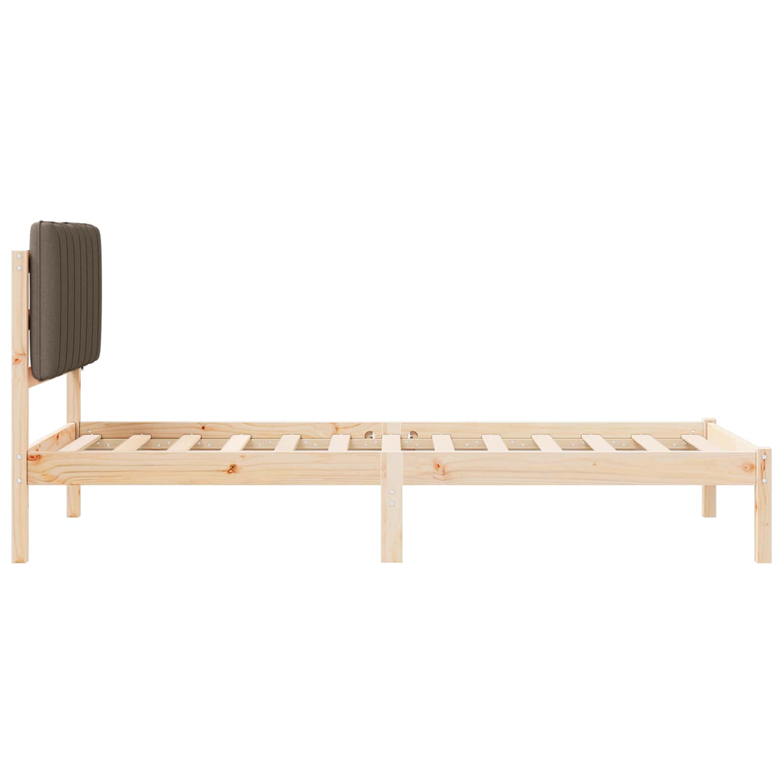 Bettgestell mit gepolstertem Kopfteil Hellgrau 200 x 200 cm