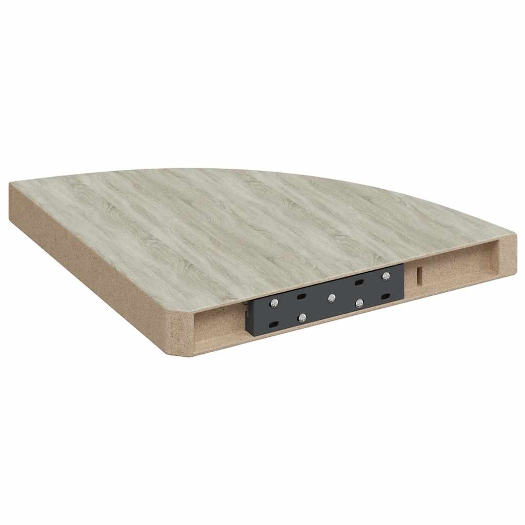 Schwebende Eckregale 2 Stk. Hochglanz-Weiß 25x25x3,8 cm MDF