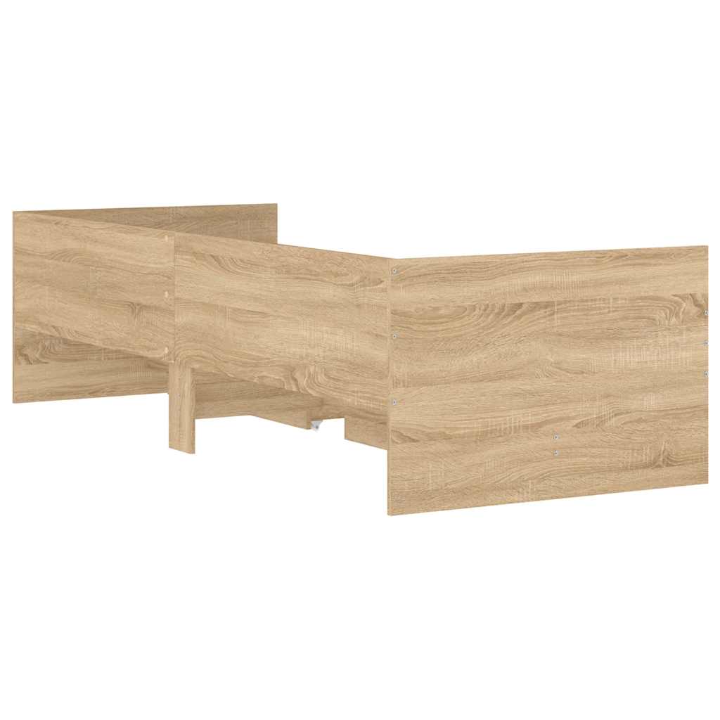 Bett mit Schubladen Braun Eiche-Optik 75x190 cm