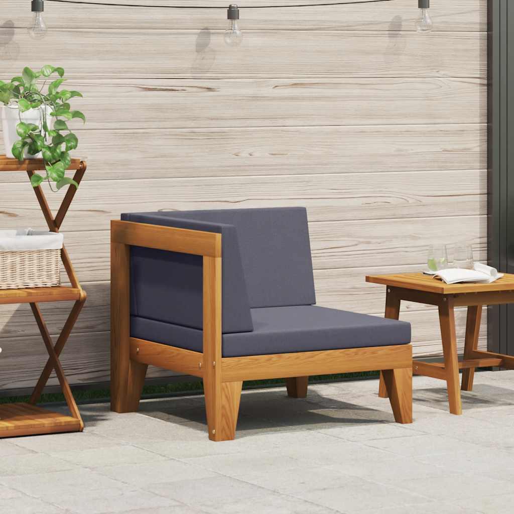2-tlg. Garten-Lounge-Set mit Auflagen Massivholz Akazie